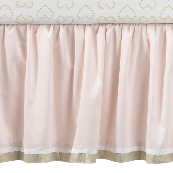 pink and gold crib skirt