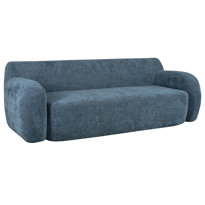 Streamlined Sofa with Curved Design and Extra-Large Seat Depth for Living Room or Guest Room