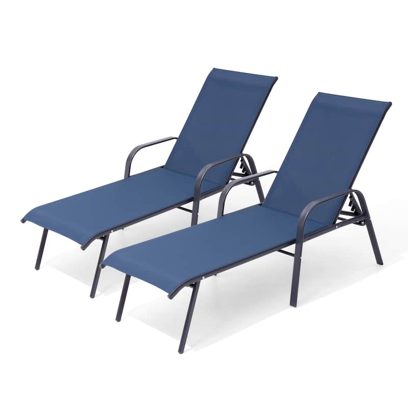 Pellebant Outdoor Patio Adjustable Chaise Lounge Chairs