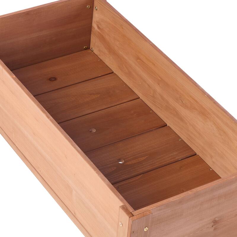 Natural Elevated Planter Box for Outdoor Use with Eco-Friendly Finish