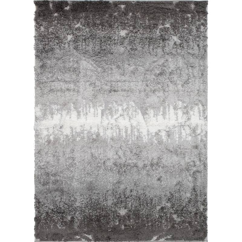 Noori Rug Monaco Sierra High-low Floral Scroll Area Rug - 4'4" x 6'0" - Grey/Charcoal