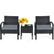 preview thumbnail 7 of 8, Gymax 3PCS Patio Rattan Conversation Furniture Set Outdoor Yard w/ - See Details