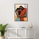 preview thumbnail 10 of 10, Comfort by Manasseh Johnson sr Framed Canvas Wall Art Print - Sylvie Beaded Black