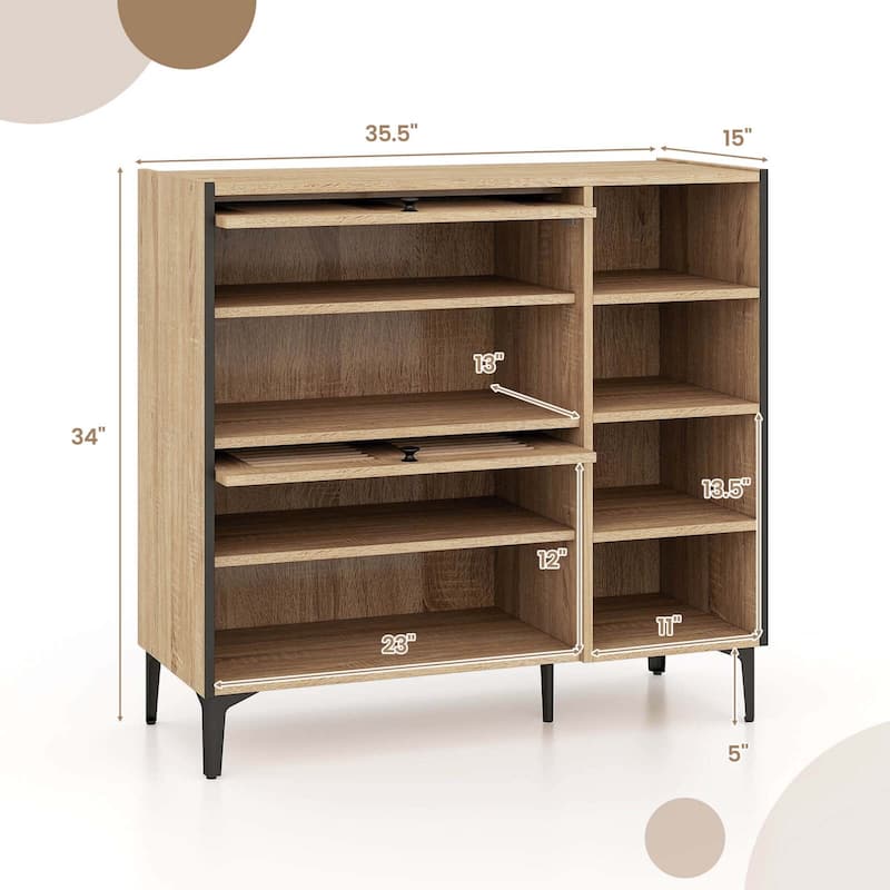 Costway Shoe Storage Cabinet with Flip Doors Adjustable and Removable - See Details