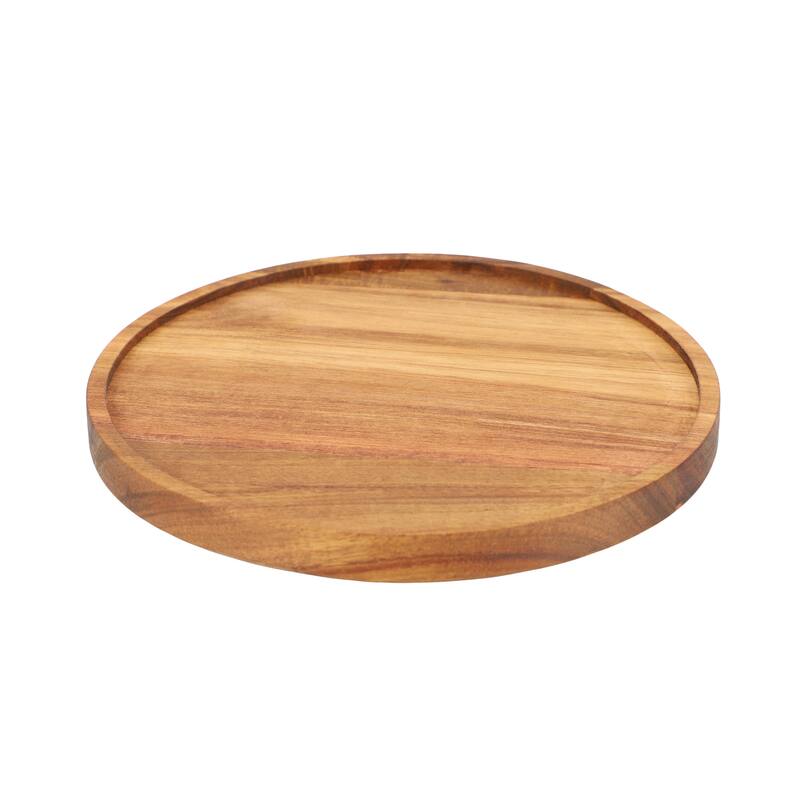 MegaChef 10 Inch Acacia Wood Lazy Susan Tray