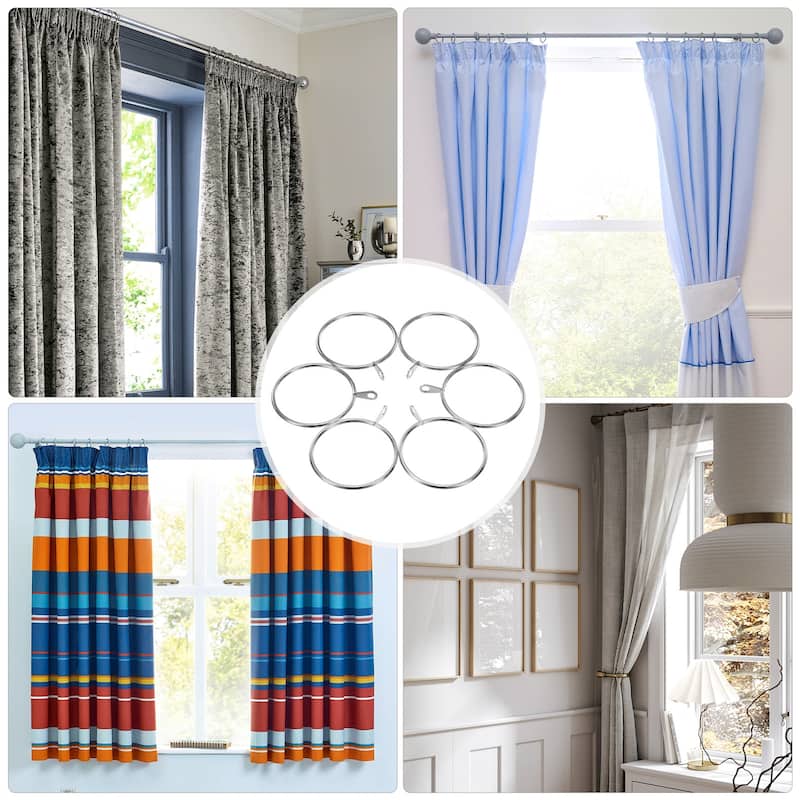 40-Pack Curtain Rings W Eyelet, I D Metal Rings for Curtain Rods