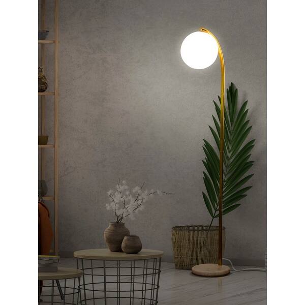 slide 2 of 4, Brightech Luna Drop LED Floor Lamp - Brass.