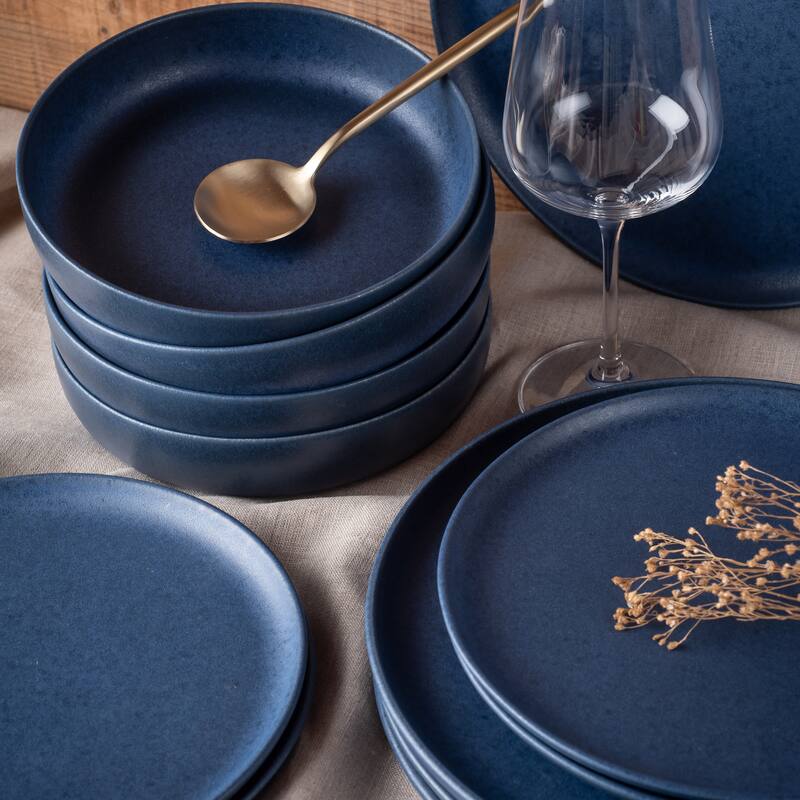 Porto by Stone Lain Macchio Stoneware Dinnerware Set, Crafted in