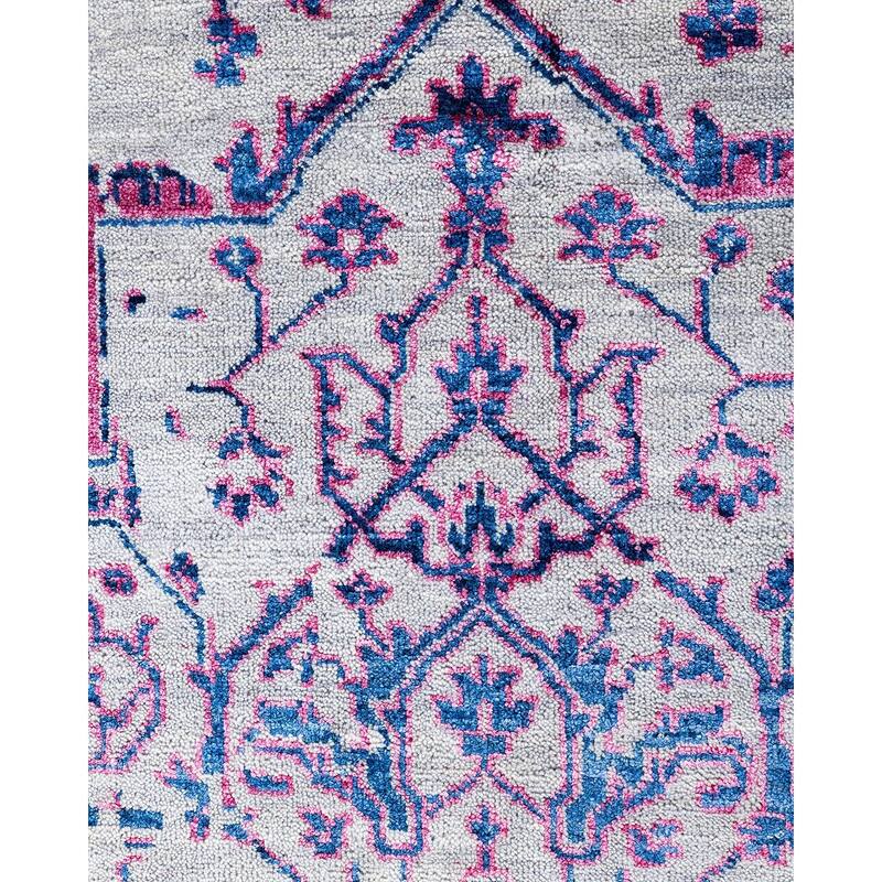 Ikat One-of-a-Kind Hand-Knotted Area Rug, Gray - 9' 1" x 12' 1"