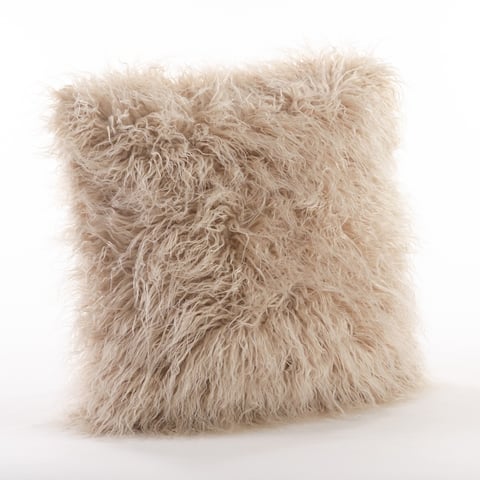 Mongolian Shaggy Faux Fur Throw Pillow