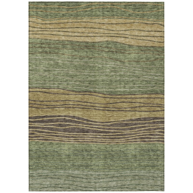 HomeRoots Striped Transitional Rectangle Outdoor Rug