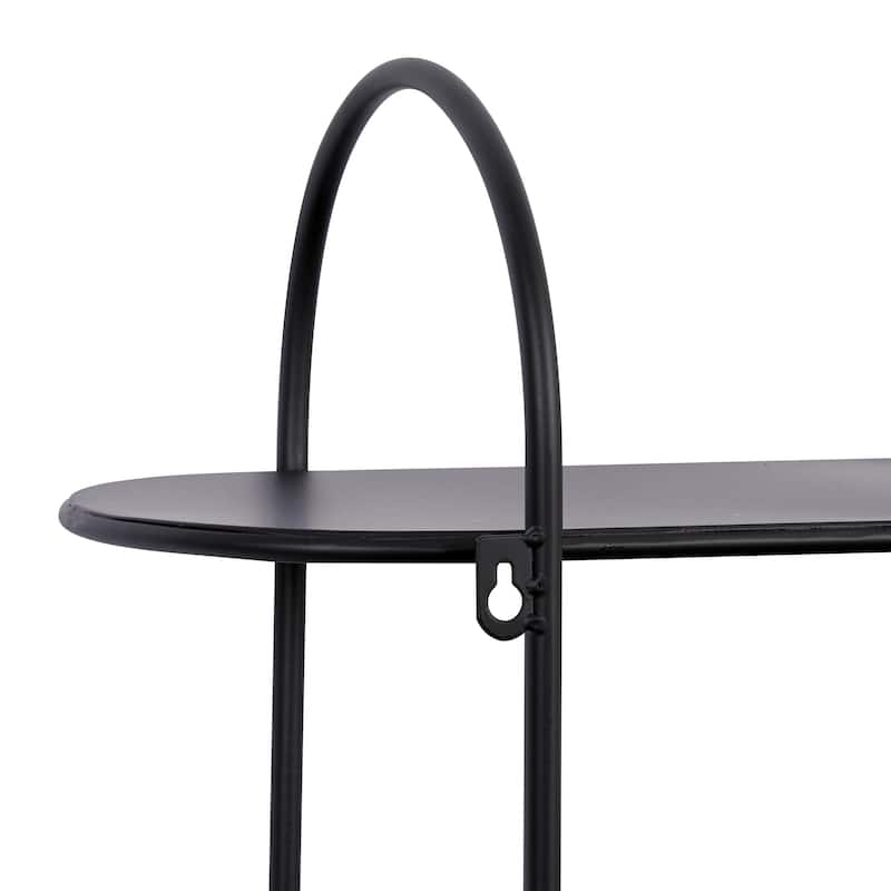 Metal Oval 3 Shelf Wall Shelf - Black - Roche River Decor