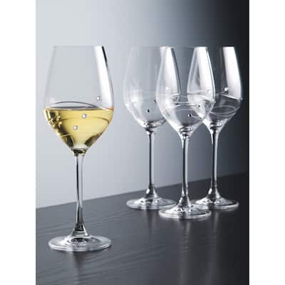 Majestic Gifts Inc. Wine Glass - w/ Swarovski Diamonds-12.5oz,Set/4