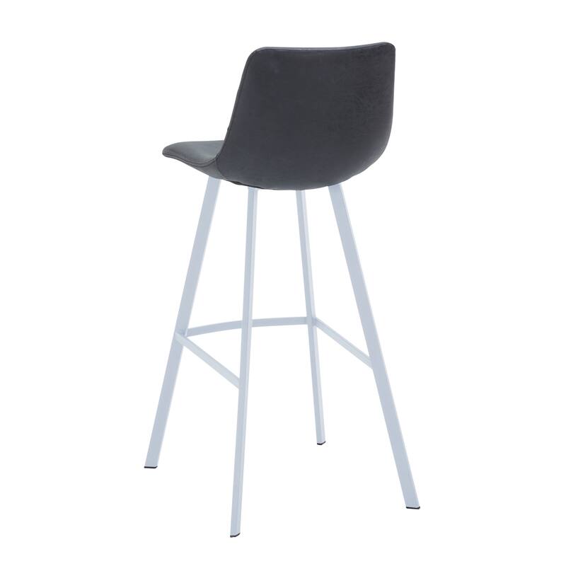 Leather 41" Counter Height Bar Stool with Stainless Steel Legs and Footrest