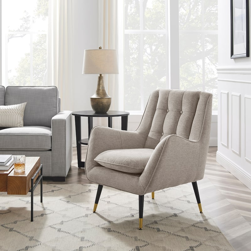 Art Leon Comfortable Fabric Upholstered Accent Chair - Off White
