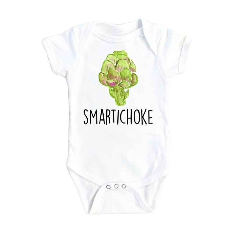 Artichoke Smart - Baby Boy Girl Clothes Infant Bodysuit Funny Cute Newborn - White - 6-9M