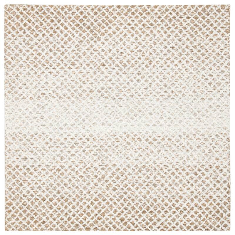 SAFAVIEH Handmade Micro-Loop Louwra Wool Rug - 5' Square - Beige/Ivory