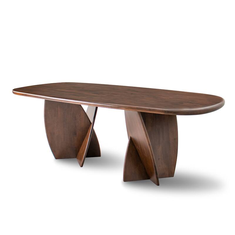 Furniture of America Abigail XI Mid-Century Modern 5-Piece Walnut Solid Wood Dining Set