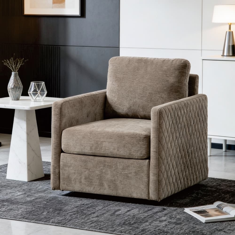 29.5"W Swivel Armchair with Hidden Storage,Club Chair Single Sofa with Pillow