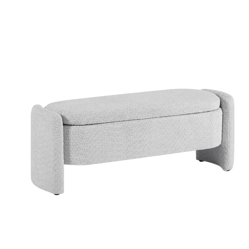 Modern Oval Storage Bench with Large Storage Space