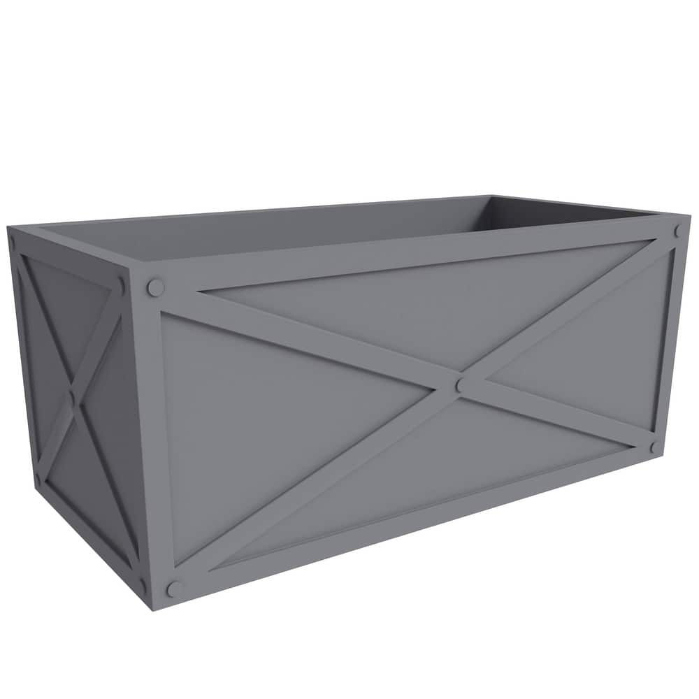 Bonsai Rectangular Fiberstone Planter Box, Modern Weather-Resistant Indoor/Outdoor Pot with Drainage for Healthy Plants