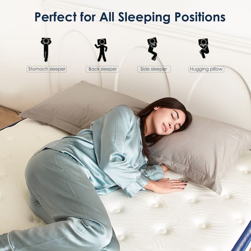 12 Inch Hybrid Mattress in a Box with Gel Memory Foam Mattress, Medium Firm Mattress for Pressure Relief, Strong Edge Support