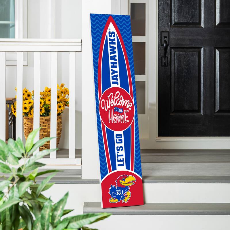47" Porch Leaner Welcome Wall Sign, University of Kansas - Red