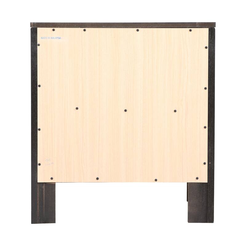 Black Nightstand 25x22x17 with Two Drawers, Compact Bedside Table for Storage and Sleek Modern Bedroom Accent Furniture