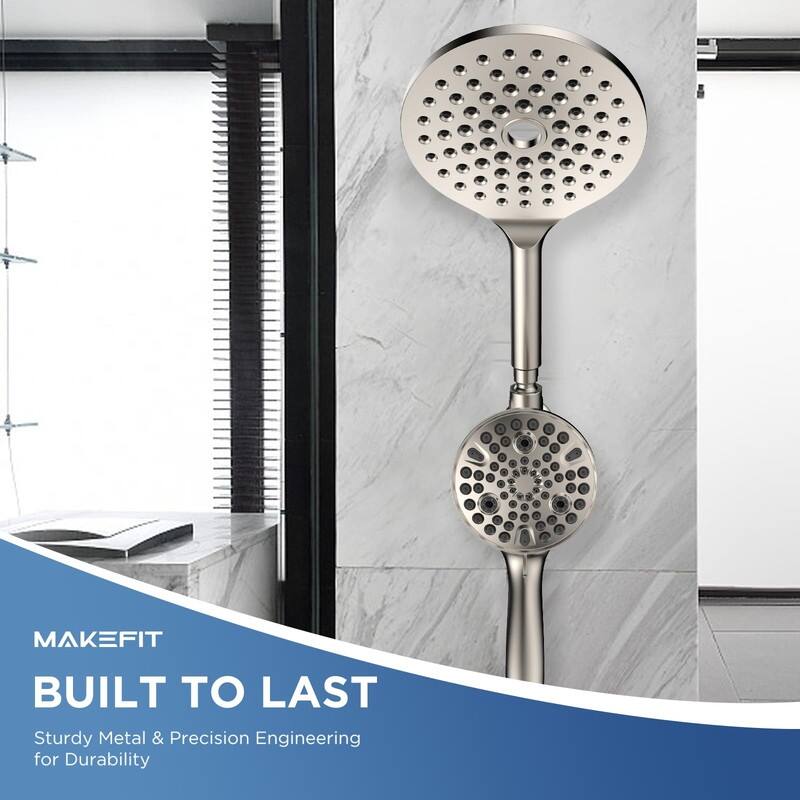 Dual Handheld Shower Head Combo, 2 in 1 Rain Shower Heads System