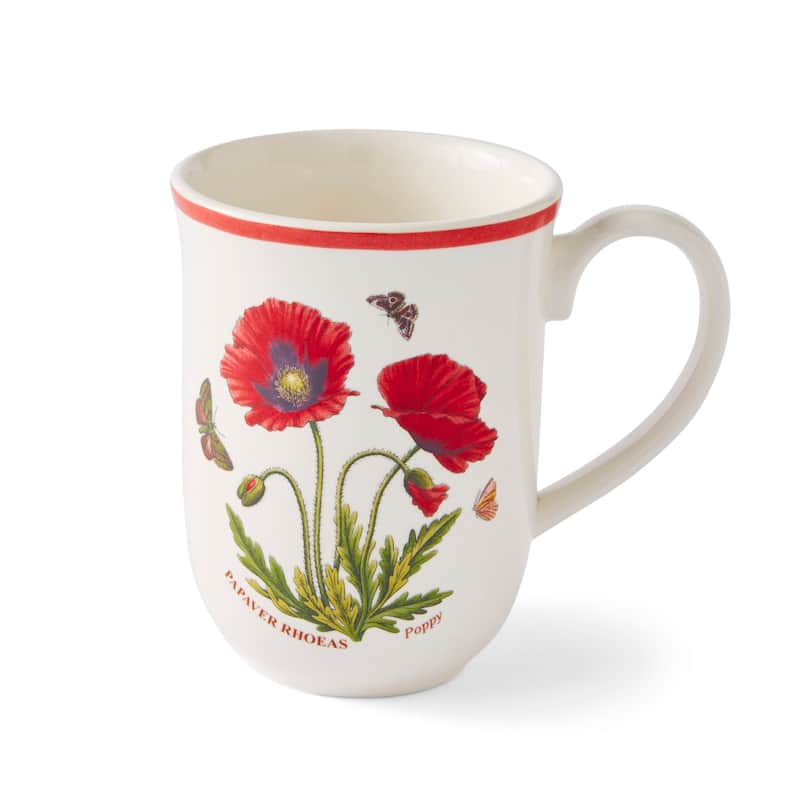 Portmeirion Botanic Garden Set of 6 Meadow Tulip Beaker Mugs - 10.5 oz