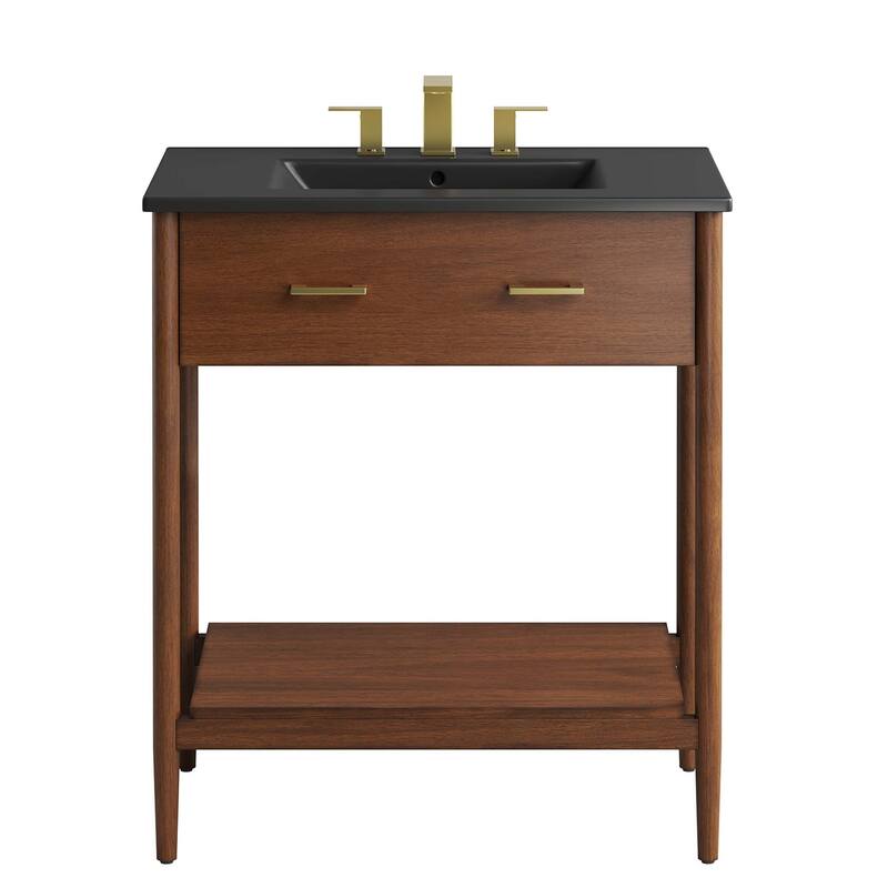 Zaire 18"/24"/30"/36"/48" Bathroom Vanity with Black Sink Top