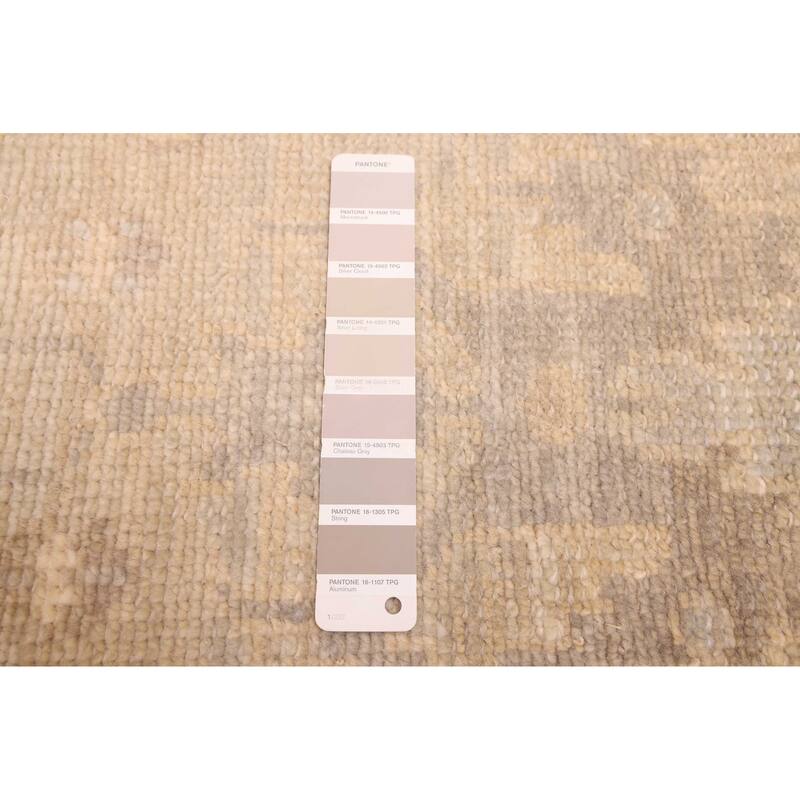 ECARPETGALLERY Hand-knotted Kavya Oushak Light Grey Wool Rug - 8'11 x 12'3