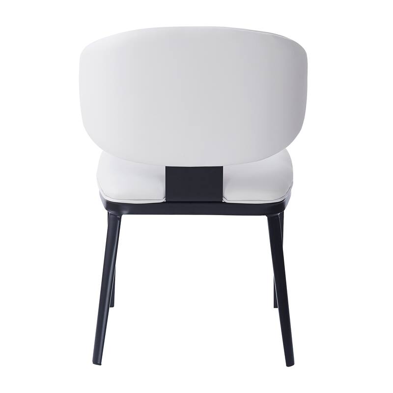 5-Piece Dining Table Set with Faux Leather Chairs and Metal Base, Feet with Anti-scratch and Anti-noise Pads