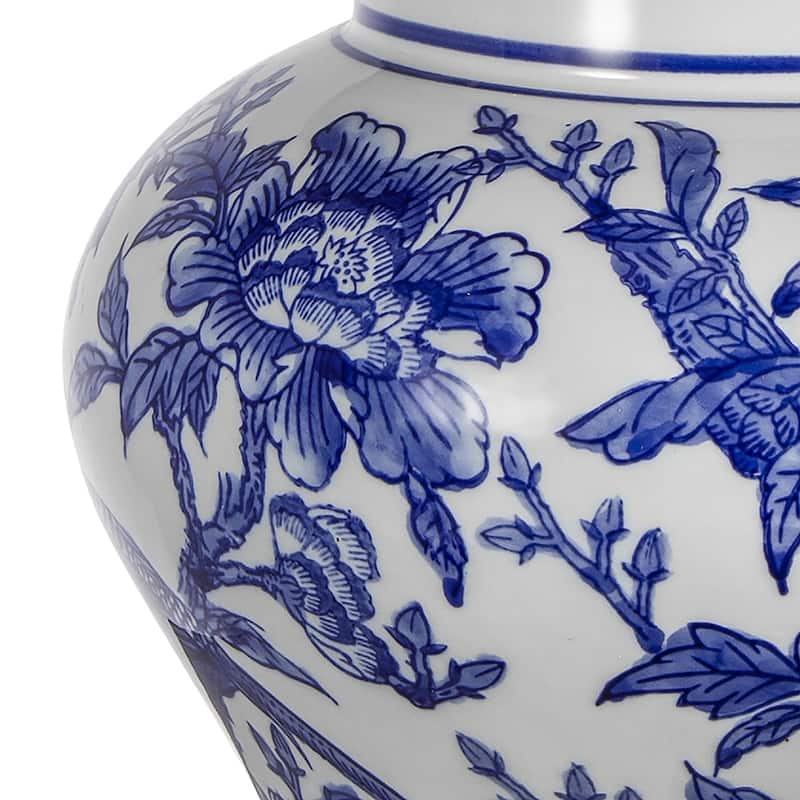 D12x19.3" Blue and White Ceramic Vase Lamp