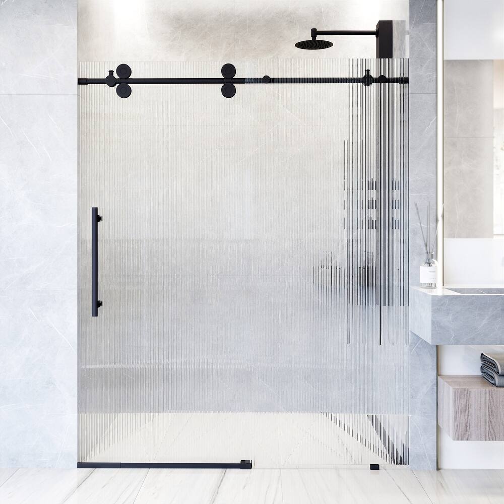 VIGO Elan 56" to 60" W x 74" H Frameless Sliding Shower Door
