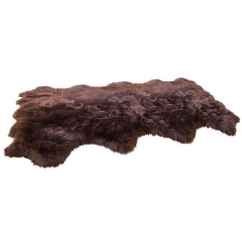 Highland Select Natural Long Wool Sheepskin 8 Pelt Shag Rug - 5'5" x 6'8"