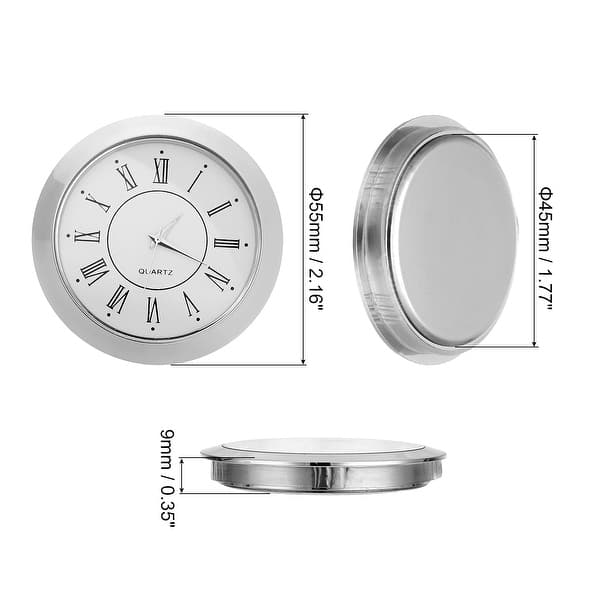 2-1/8 Inch 55mm Quartz Roman Clock Insert, 2Pcs Fit 45mm/1.77 Inch ...