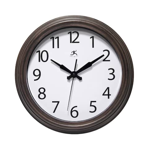 Infinity Instruments Fabrizio--a 12" Antique Brown Silent Wall Clock - 12 x 1.75 x 12