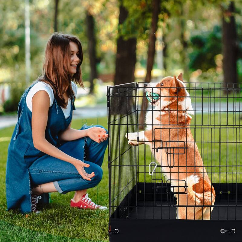 Foldable Dog Playpen with Bottom Mat 36x36 Inch for Small Pets