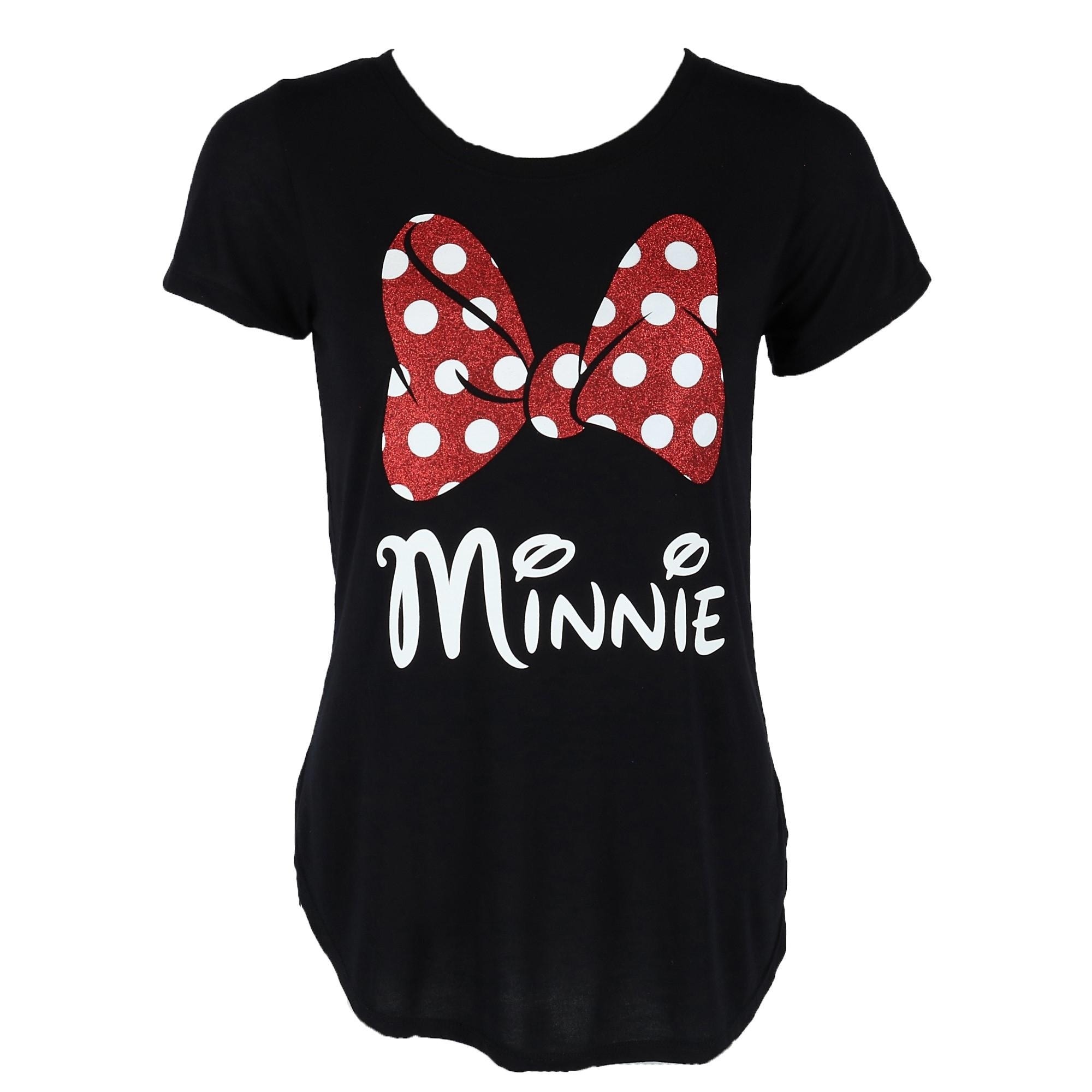 Shop Disney Women S Fashion Glitter Minnie Mouse Bow T Shirt