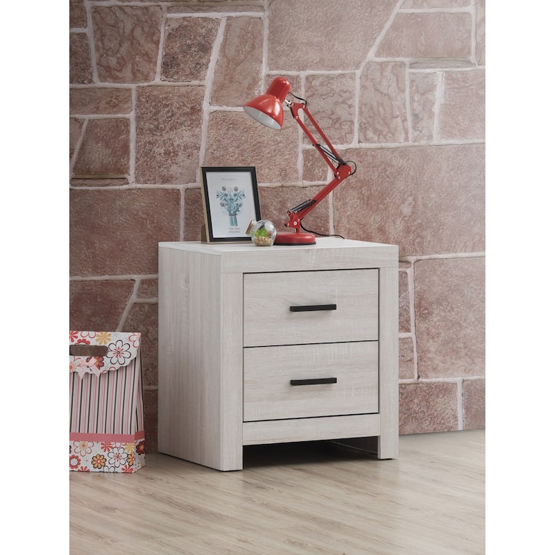 Brantford Farmhouse 2-drawer Wood Nightstand
