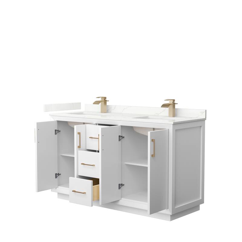 Strada 60-inch Double Vanity, Quartz Top