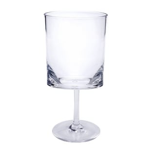 LeadingWare Oval Halo Acrylic Wine Glasses Set of 4 (12oz) - 3.35" W x 3.35" L x 6.9" H