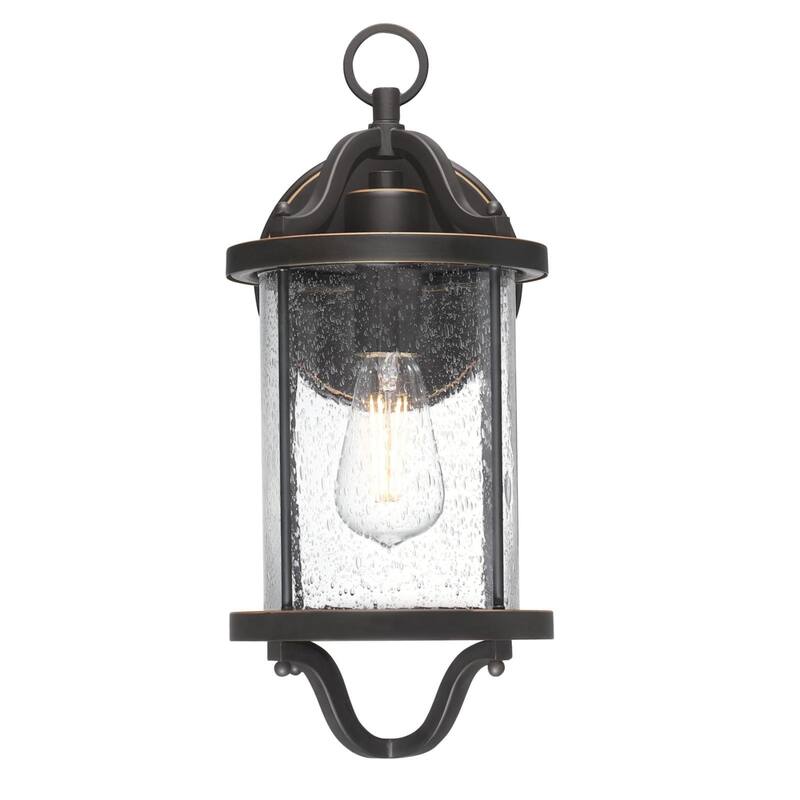 Westinghouse Lighting Isabelle One-Light Outdoor Wall Fixture, Oil Rubbed Bronze Finish with Highlights and Clear Seeded Glass