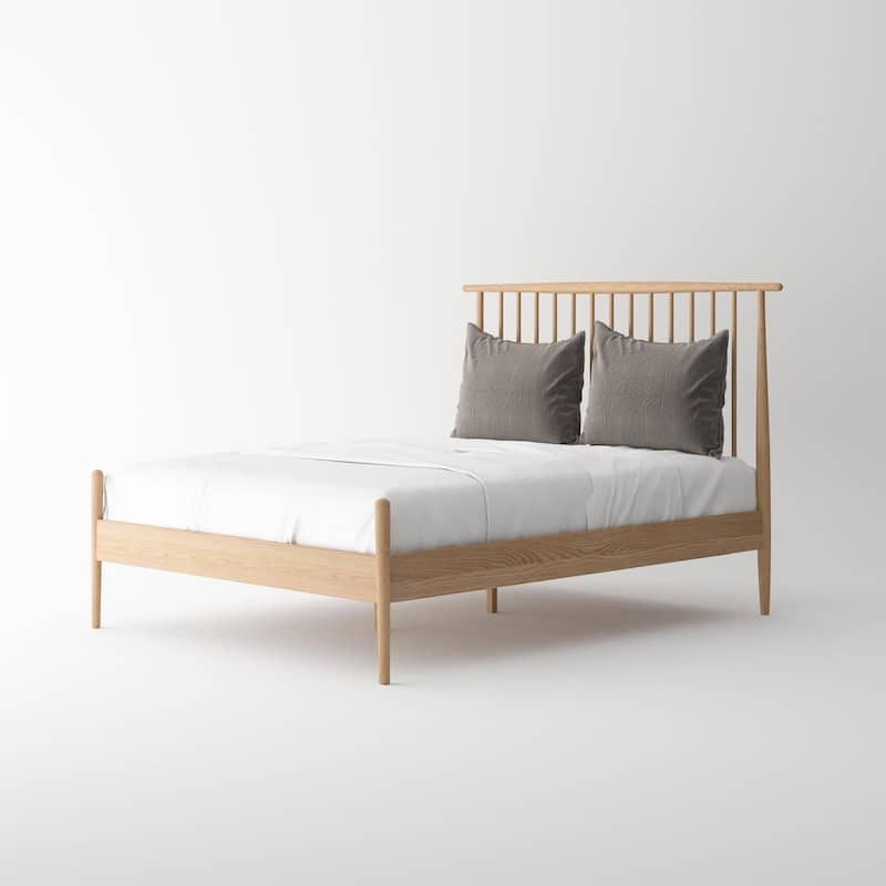 Isabella Mid Century Bed - Solid American White Oak