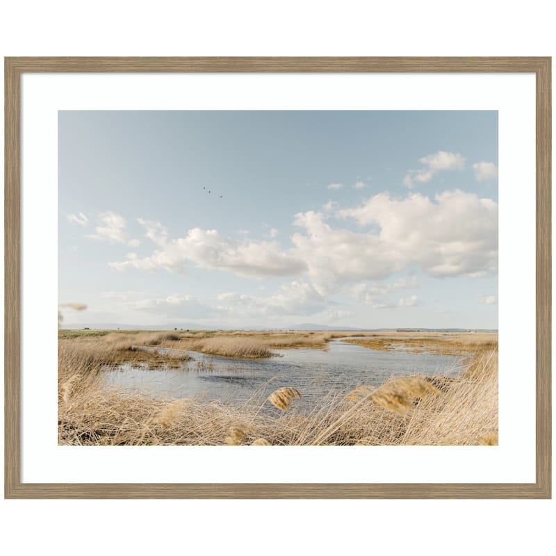 Kate and Laurel Framed Art Marshland by Crystal Lynn Collins - 42x34 - Brown