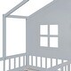 preview thumbnail 4 of 9, Twin Size House Bed with Sofa and Two Storage Drawers Kids Bed with Storage Shelf Grey