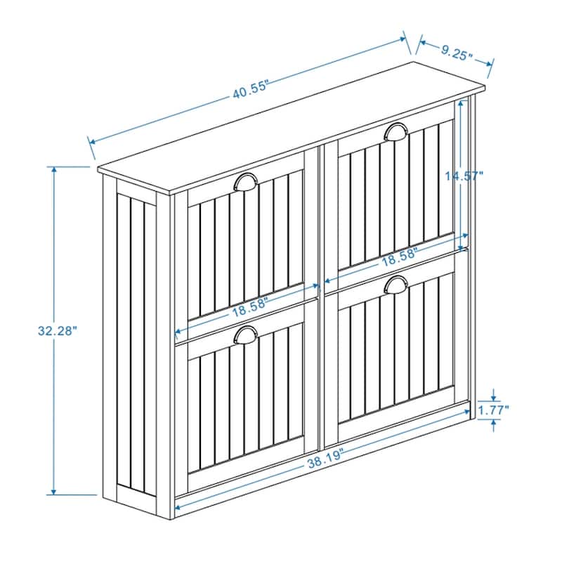 Shoe Storage Cabinet with 4 Flip Drawers,Freestanding Shoe Cabinet