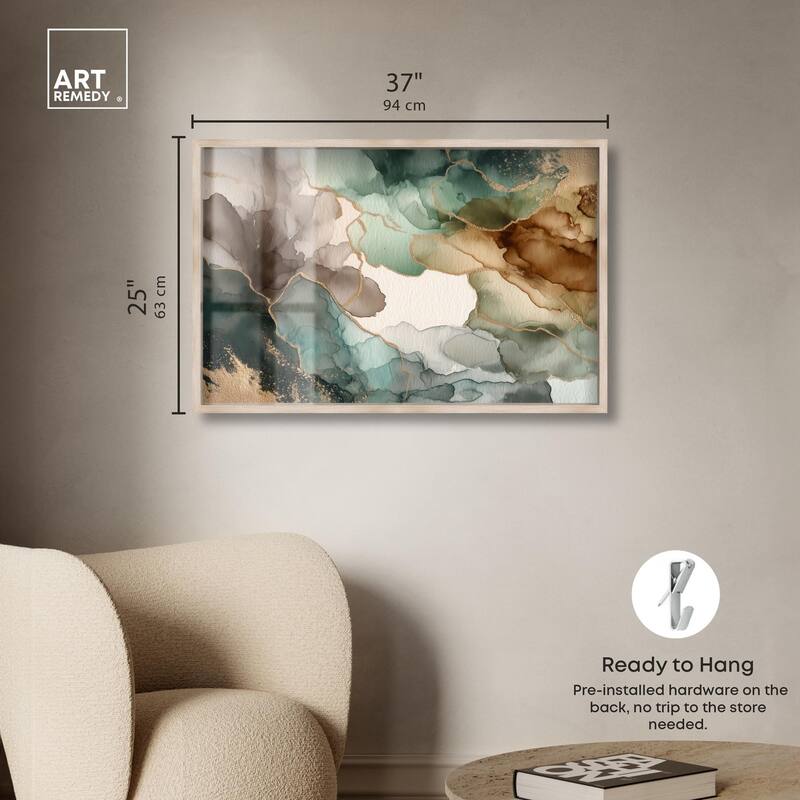 Golden Estuary II Shadowbox by Art Remedy
