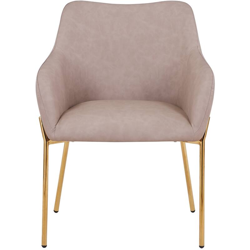 Zaire Upholstered Dining Chair in Velvet/Leather/Boucle with Gold Chrome Iron